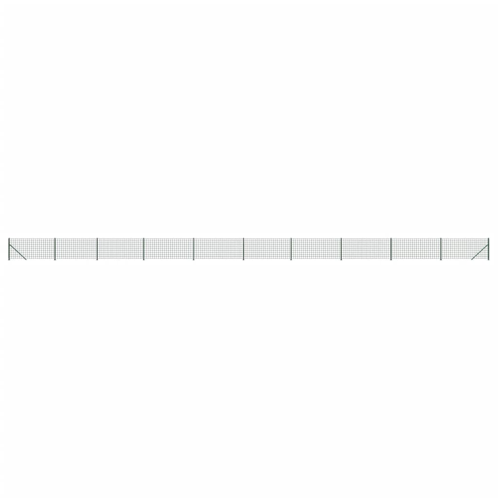 vidaXL Gard plasă de sârmă cu bordură, verde, 0,8x25 m