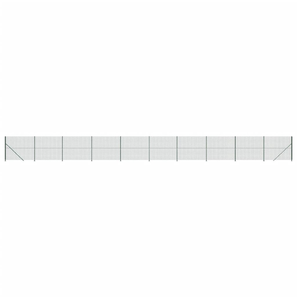 vidaXL Gard plasă de sârmă cu bordură, verde, 2x25 m
