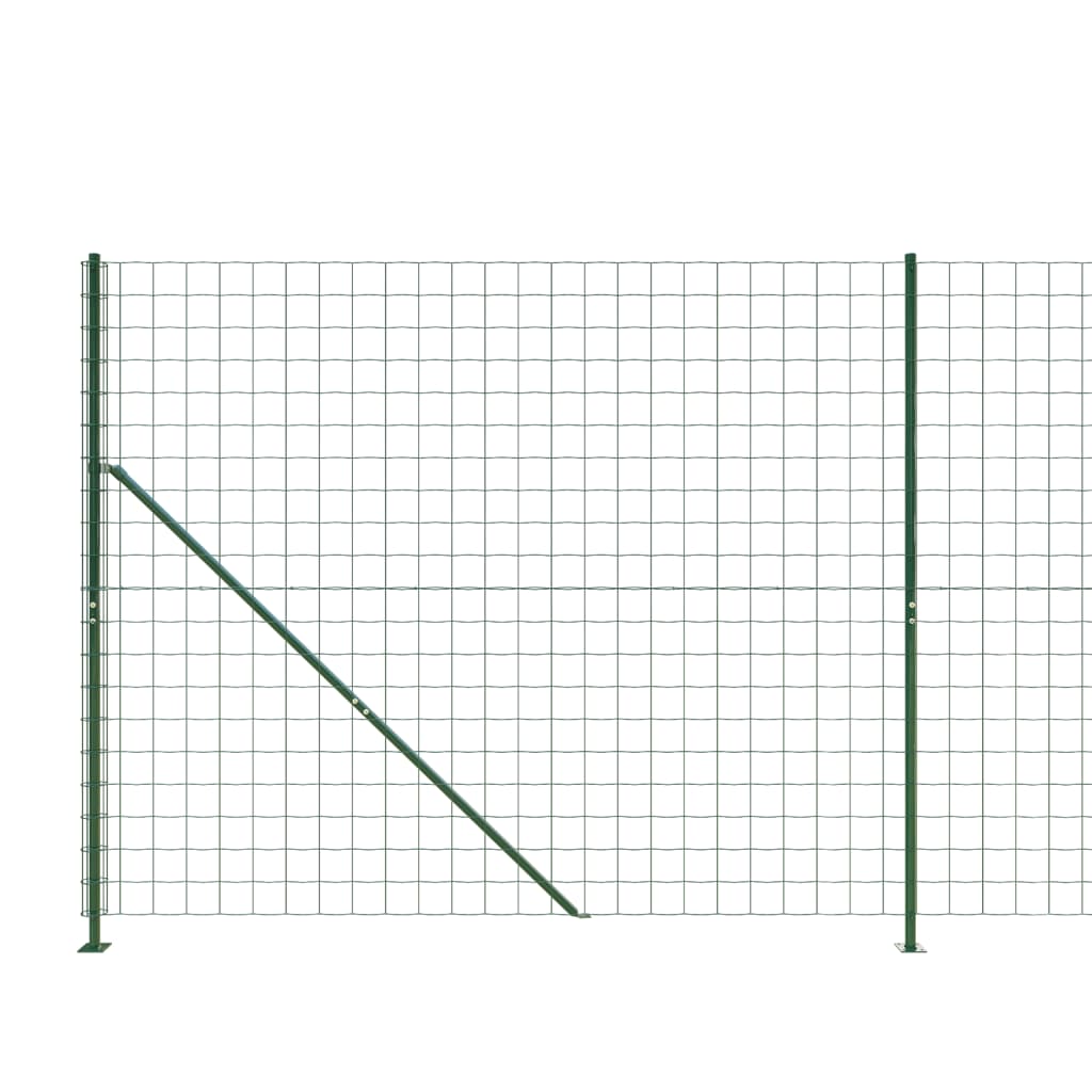 vidaXL Gard plasă de sârmă cu bordură, verde, 2x25 m
