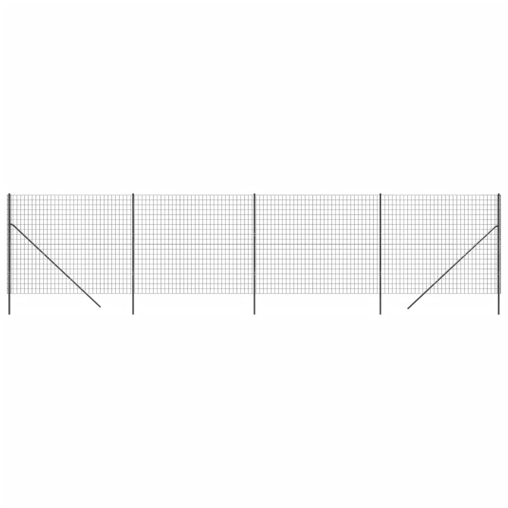 vidaXL Gard plasă de sârmă, antracit, 2x10 m, oțel galvanizat vidaXL Gard plasă de sârmă, antracit, 2x10 m, oțel galvanizat