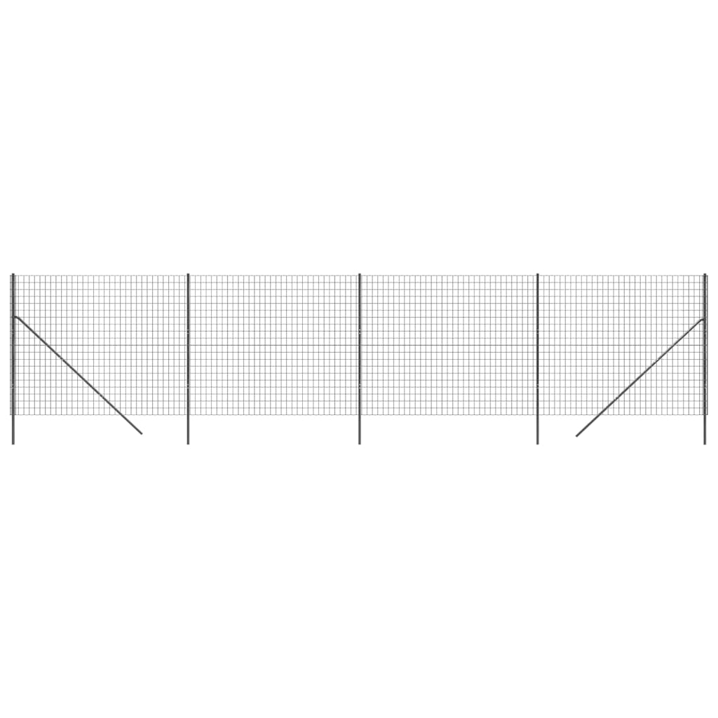 vidaXL Gard plasă de sârmă, antracit, 2,2x10 m, oțel galvanizat