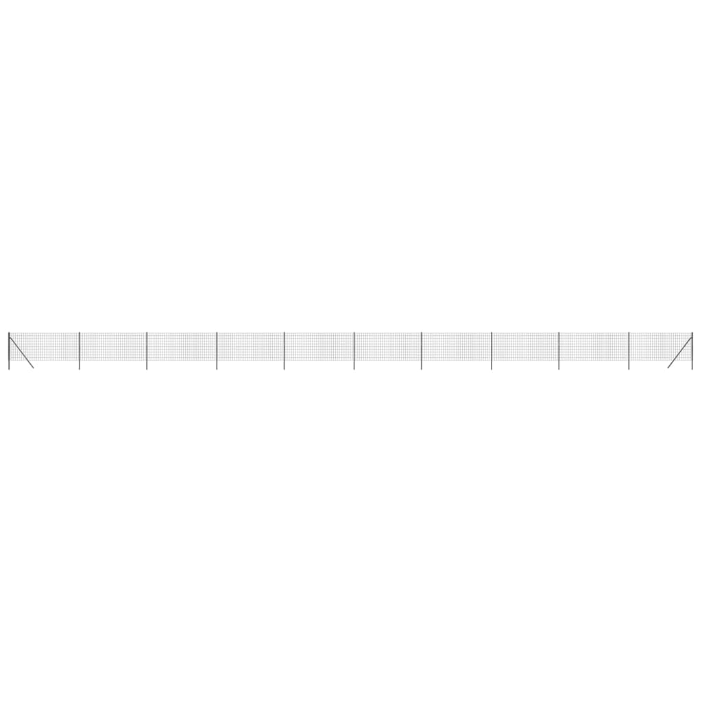 vidaXL Gard plasă de sârmă, antracit, 1x25 m, oțel galvanizat