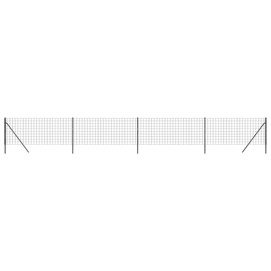 vidaXL Gard plasă de sârmă, antracit, 1x10 m, oțel galvanizat