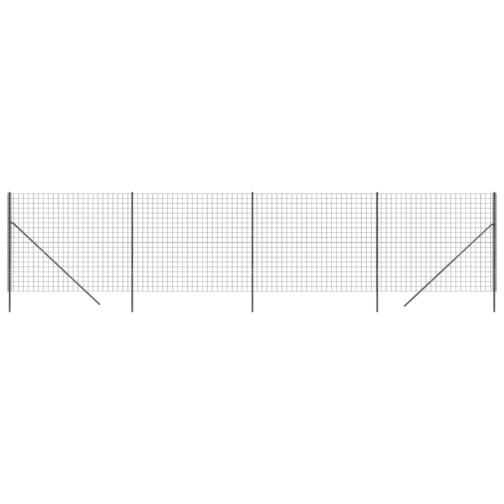 vidaXL Gard plasă de sârmă, antracit, 1,4x10 m, oțel galvanizat vidaXL Gard plasă de sârmă, antracit, 1,4x10 m, oțel galvanizat