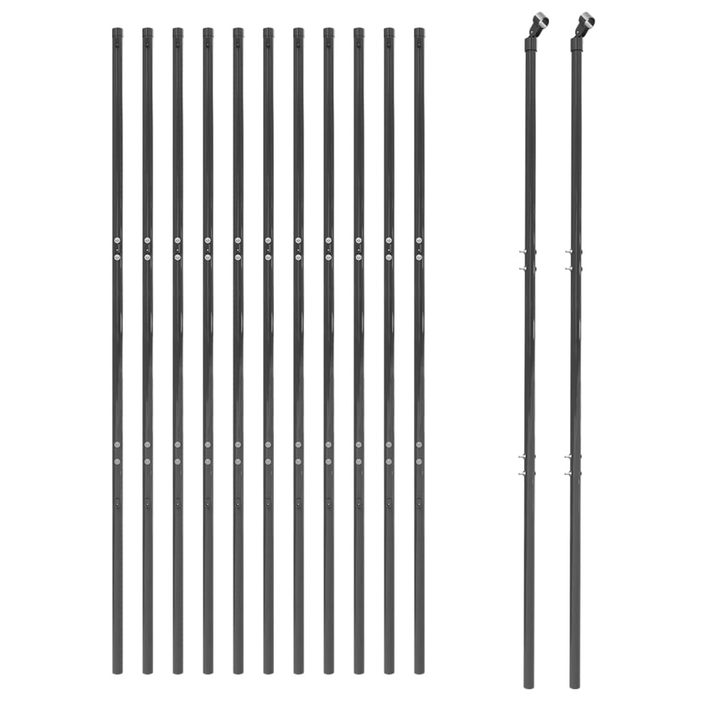vidaXL Gard plasă de sârmă, antracit, 2x25 m, oțel galvanizat vidaXL Gard plasă de sârmă, antracit, 2x25 m, oțel galvanizat