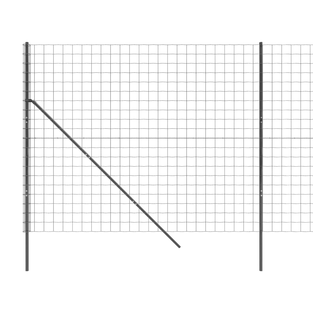 vidaXL Gard plasă de sârmă, antracit, 2x25 m, oțel galvanizat vidaXL Gard plasă de sârmă, antracit, 2x25 m, oțel galvanizat