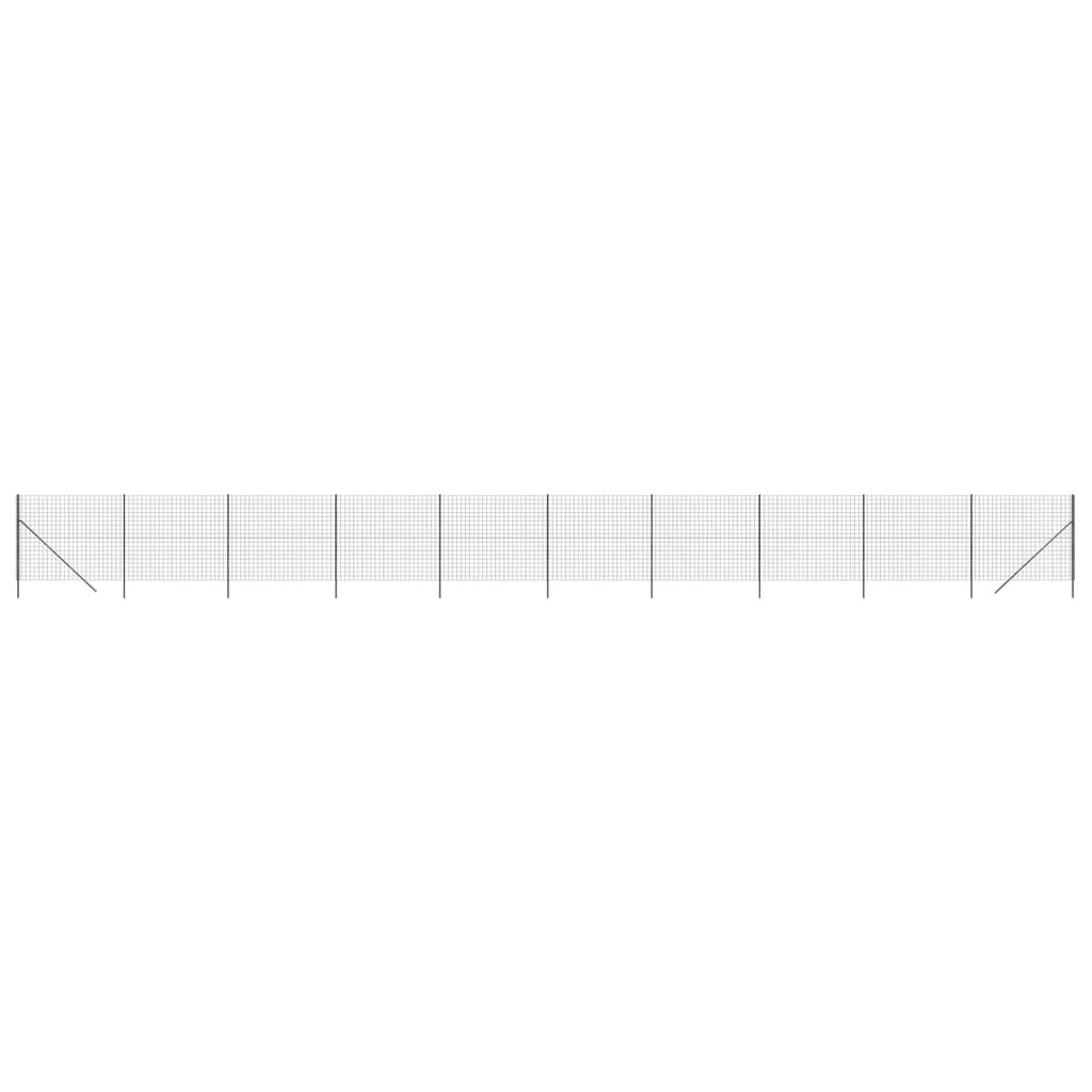 vidaXL Gard plasă de sârmă, antracit, 2,2x25 m, oțel galvanizat