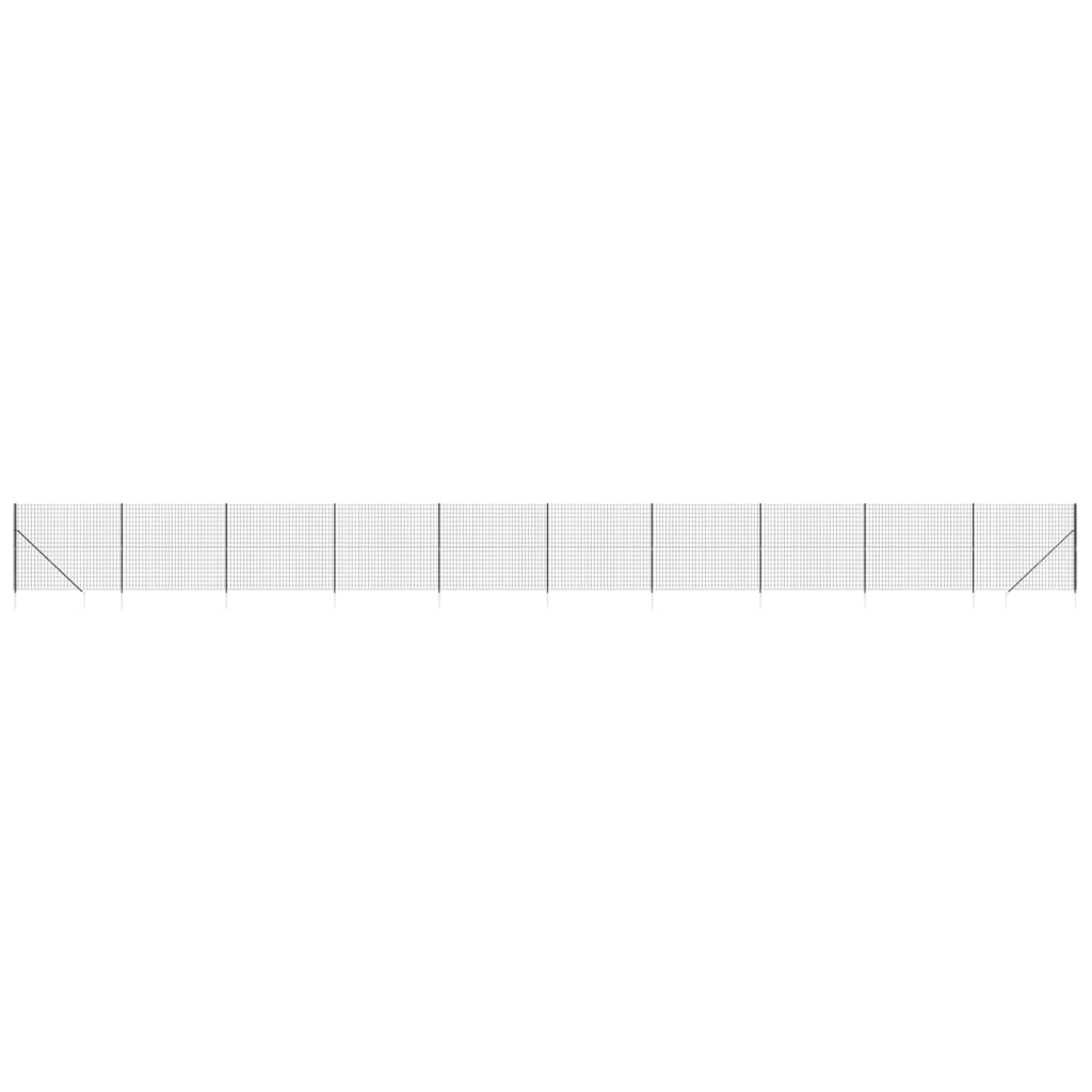 vidaXL Gard plasă de sârmă cu țăruși de fixare, antracit, 1,4x25 m vidaXL Gard plasă de sârmă cu țăruși de fixare, antracit, 1,4x25 m