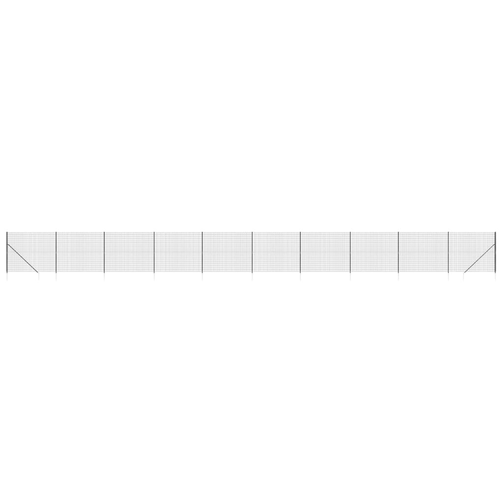 vidaXL Gard plasă de sârmă cu țăruși de fixare, antracit, 1,6x25 m vidaXL Gard plasă de sârmă cu țăruși de fixare, antracit, 1,6x25 m