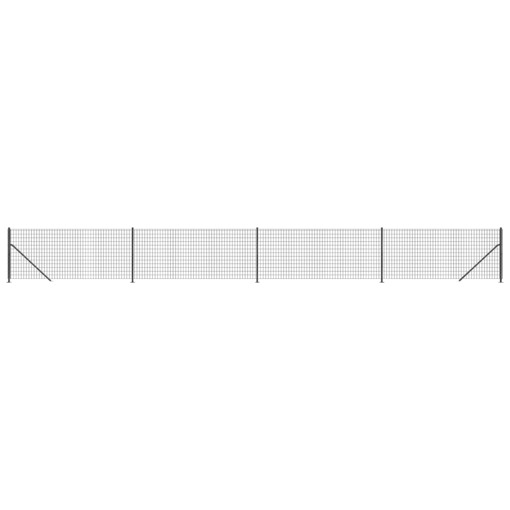 vidaXL Gard plasă de sârmă cu bordură, antracit, 0,8x10 m