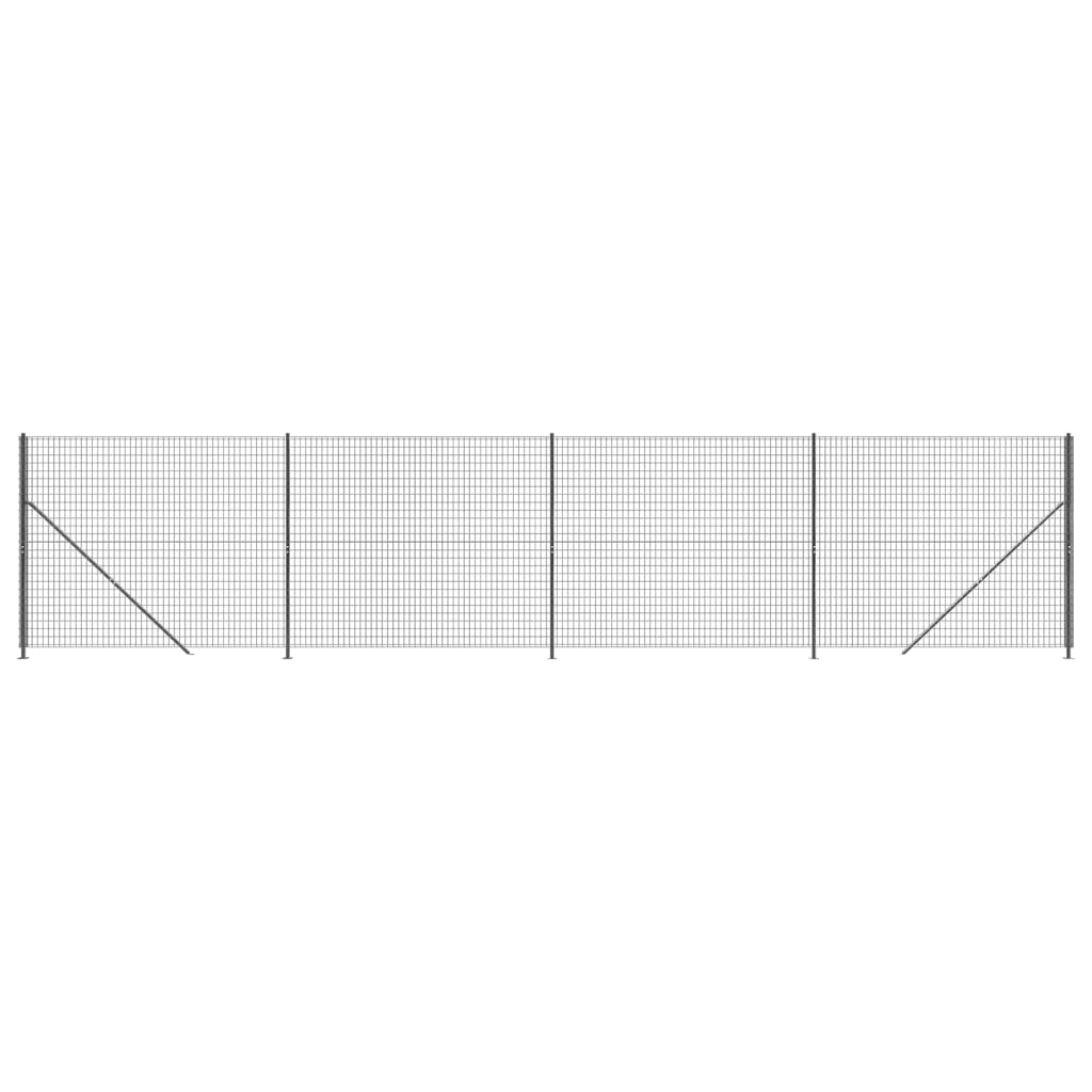 vidaXL Gard plasă de sârmă cu bordură, antracit, 1,6x10 m