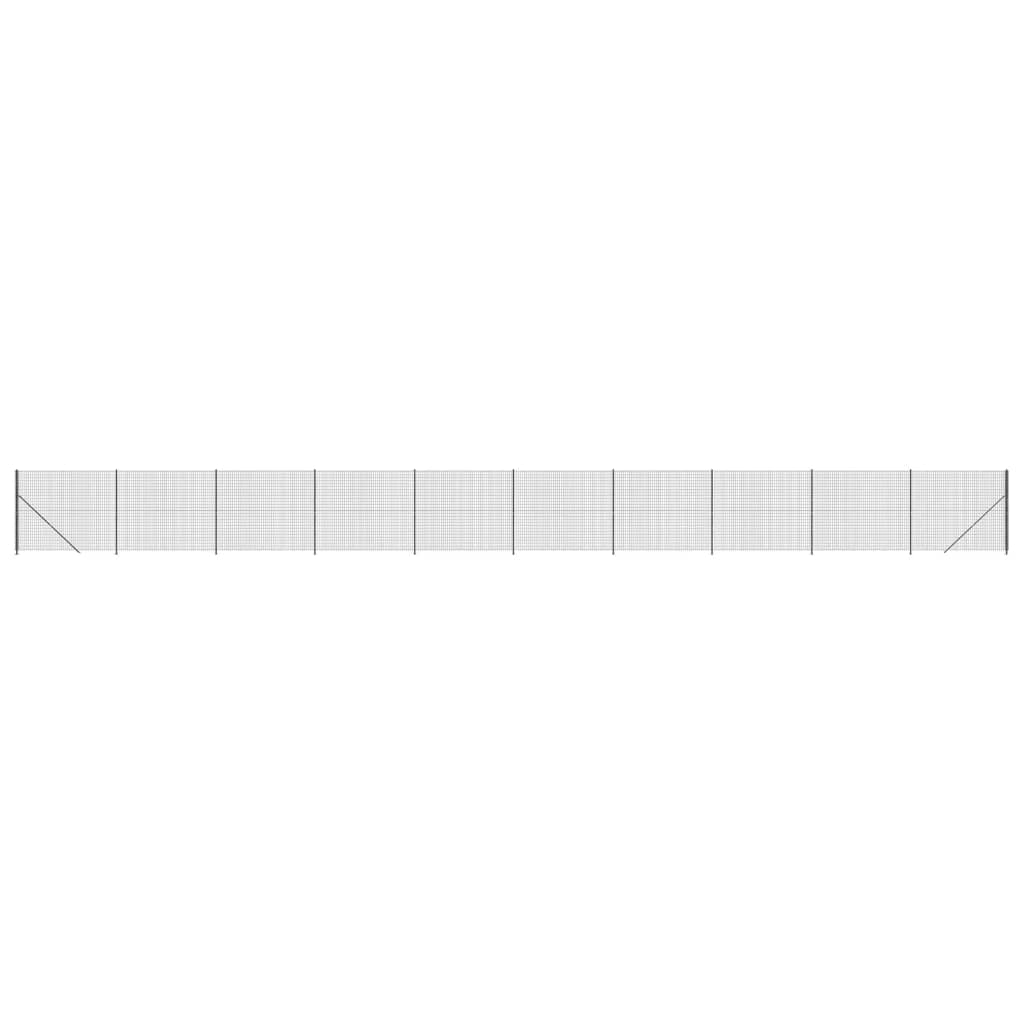 vidaXL Gard plasă de sârmă cu bordură, antracit, 1,6x25 m