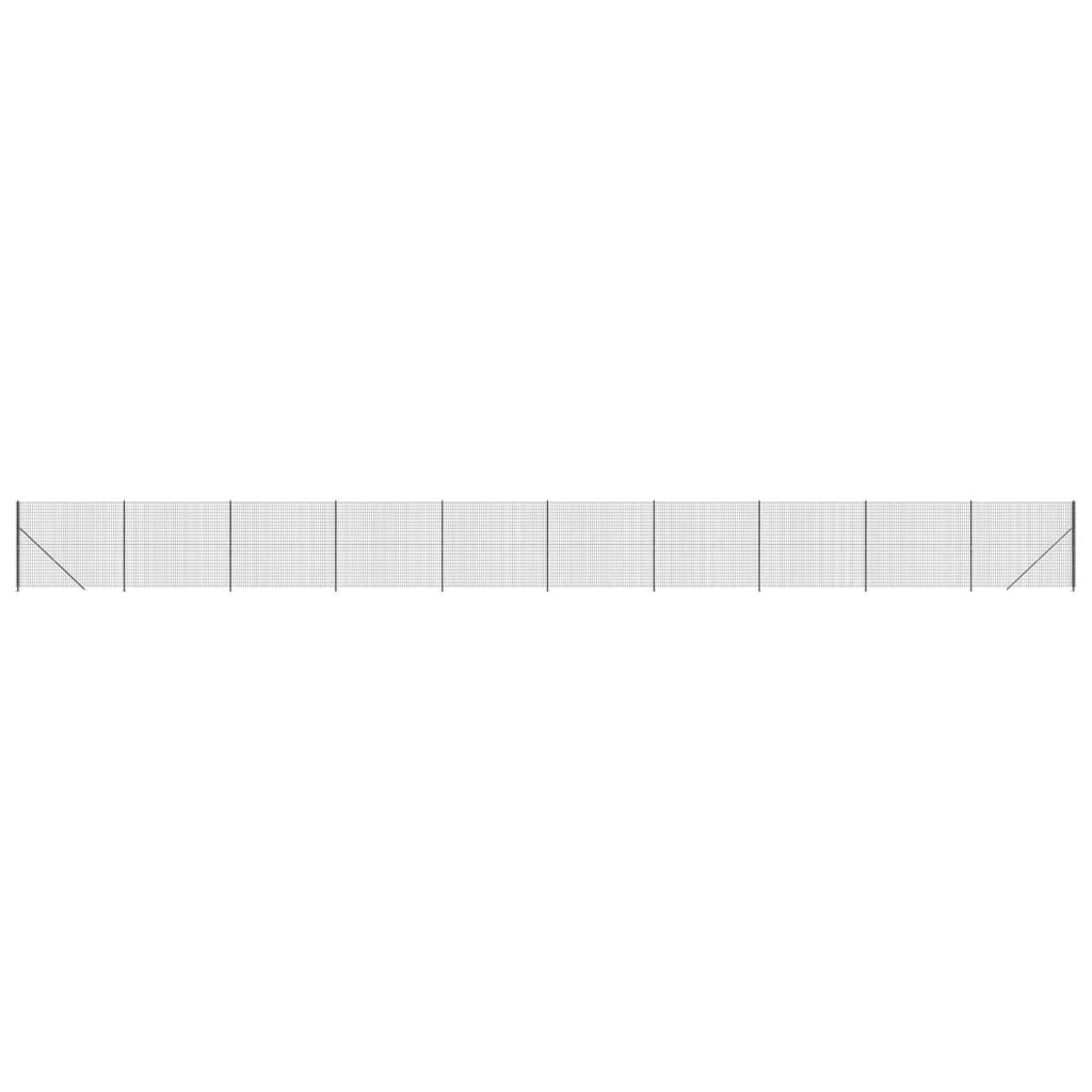 vidaXL Gard plasă de sârmă cu bordură, antracit, 2x25 m