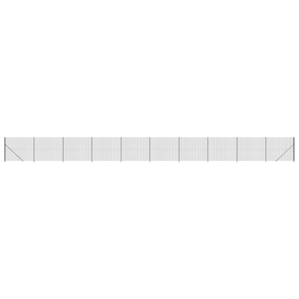 vidaXL Gard plasă de sârmă cu bordură, antracit, 2,2x25 m