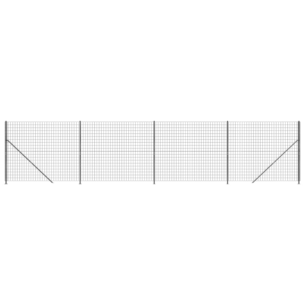 vidaXL Gard plasă de sârmă cu bordură, antracit, 1,4x10 m