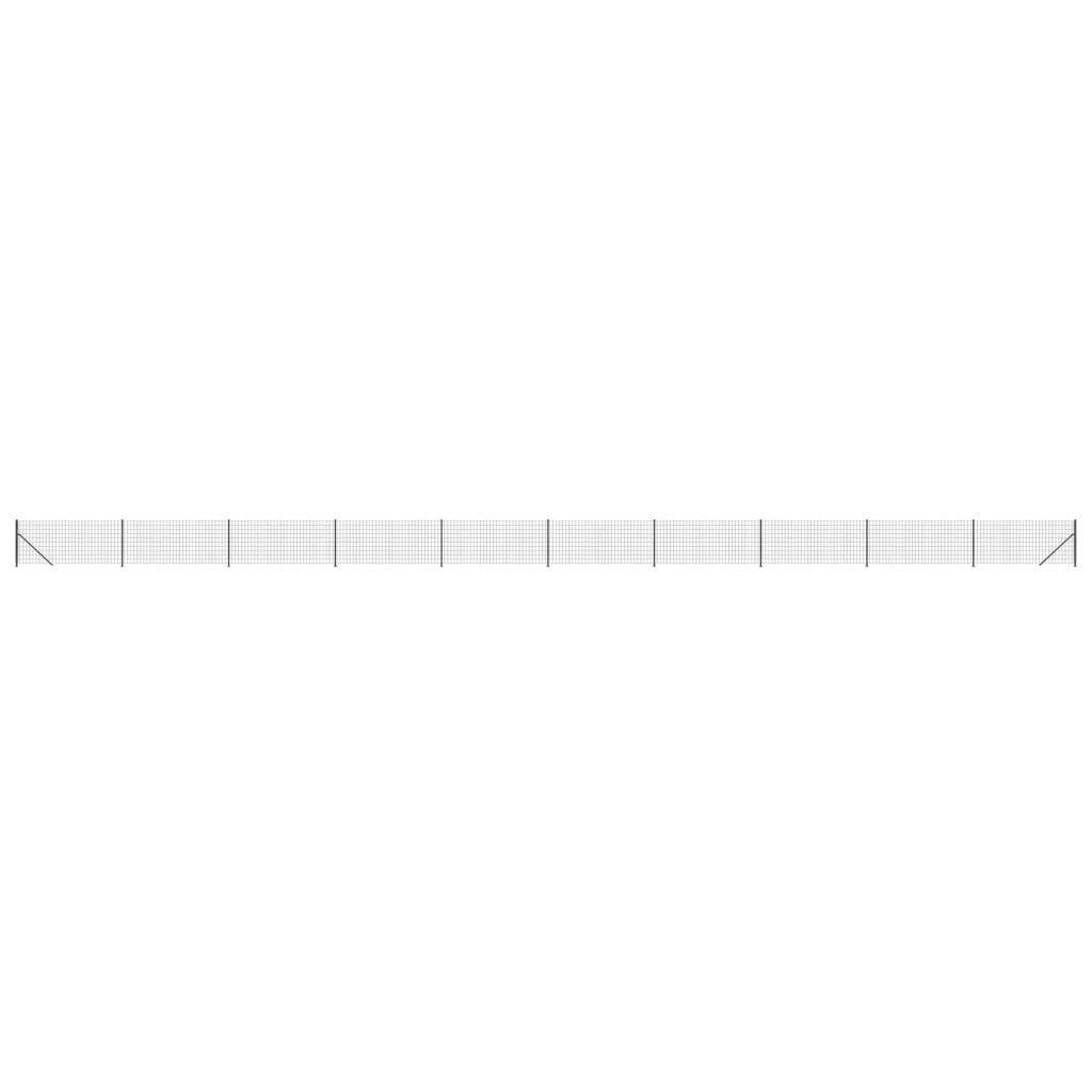 vidaXL Gard plasă de sârmă cu bordură, antracit, 0,8x25 m