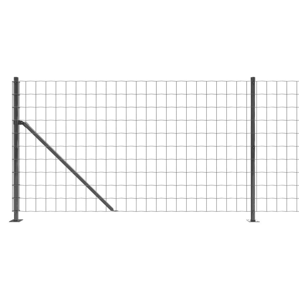 vidaXL Gard plasă de sârmă cu bordură, antracit, 0,8x25 m