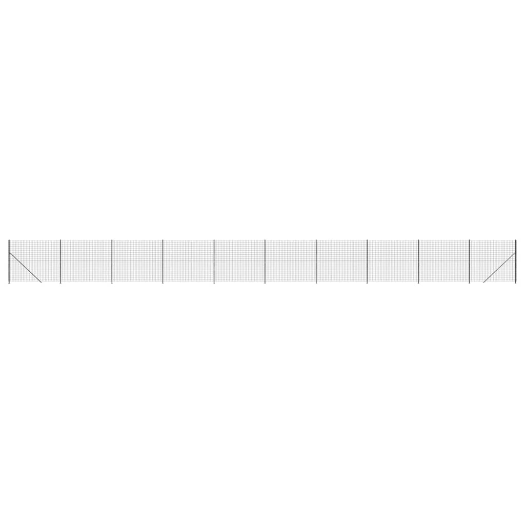 vidaXL Gard plasă de sârmă cu bordură, antracit, 1,6x25 m