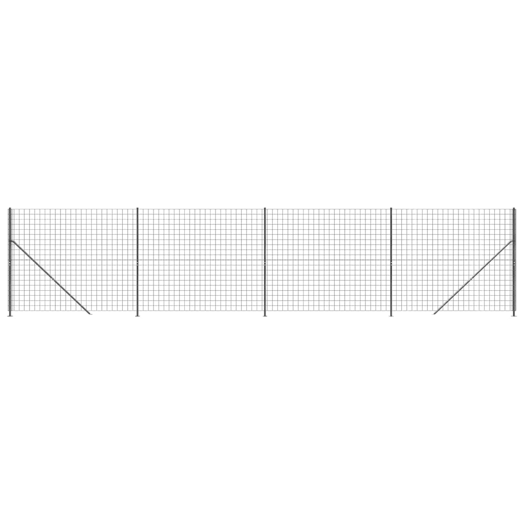 vidaXL Gard plasă de sârmă cu bordură, antracit, 2x10 m