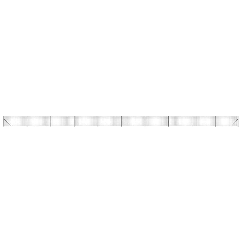 vidaXL Gard plasă de sârmă cu bordură, antracit, 0,8x25 m