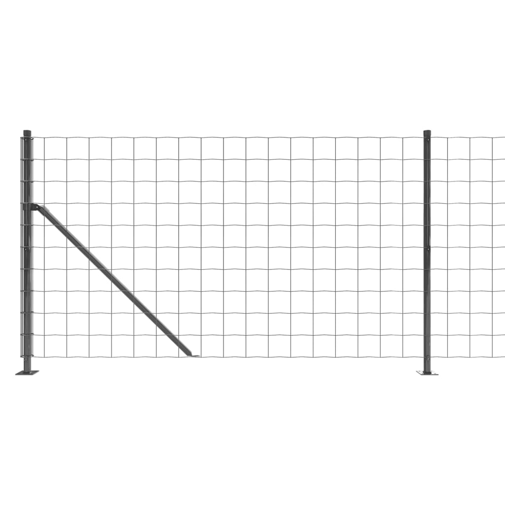 vidaXL Gard plasă de sârmă cu bordură, antracit, 0,8x25 m