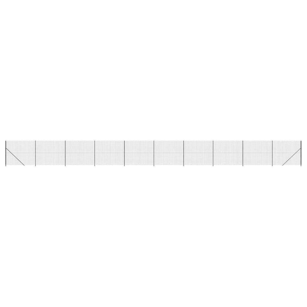 vidaXL Gard plasă de sârmă cu bordură, antracit, 2x25 m