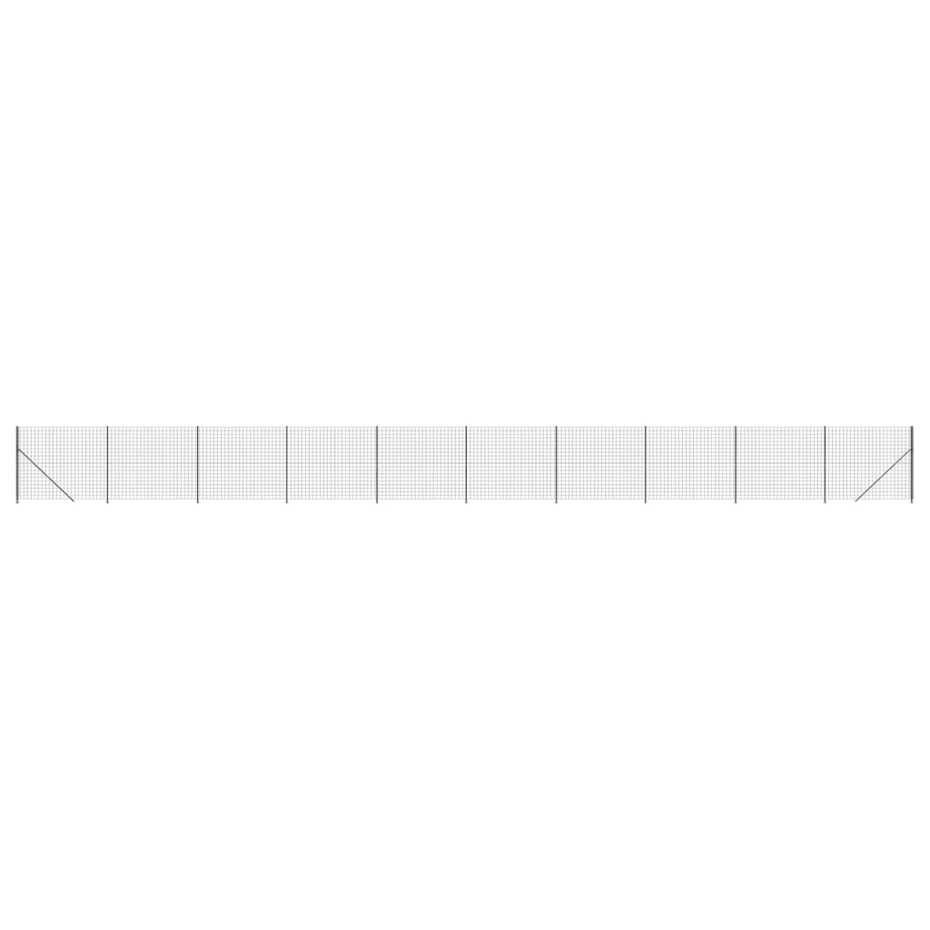 vidaXL Gard plasă de sârmă cu bordură, antracit, 2,2x25 m