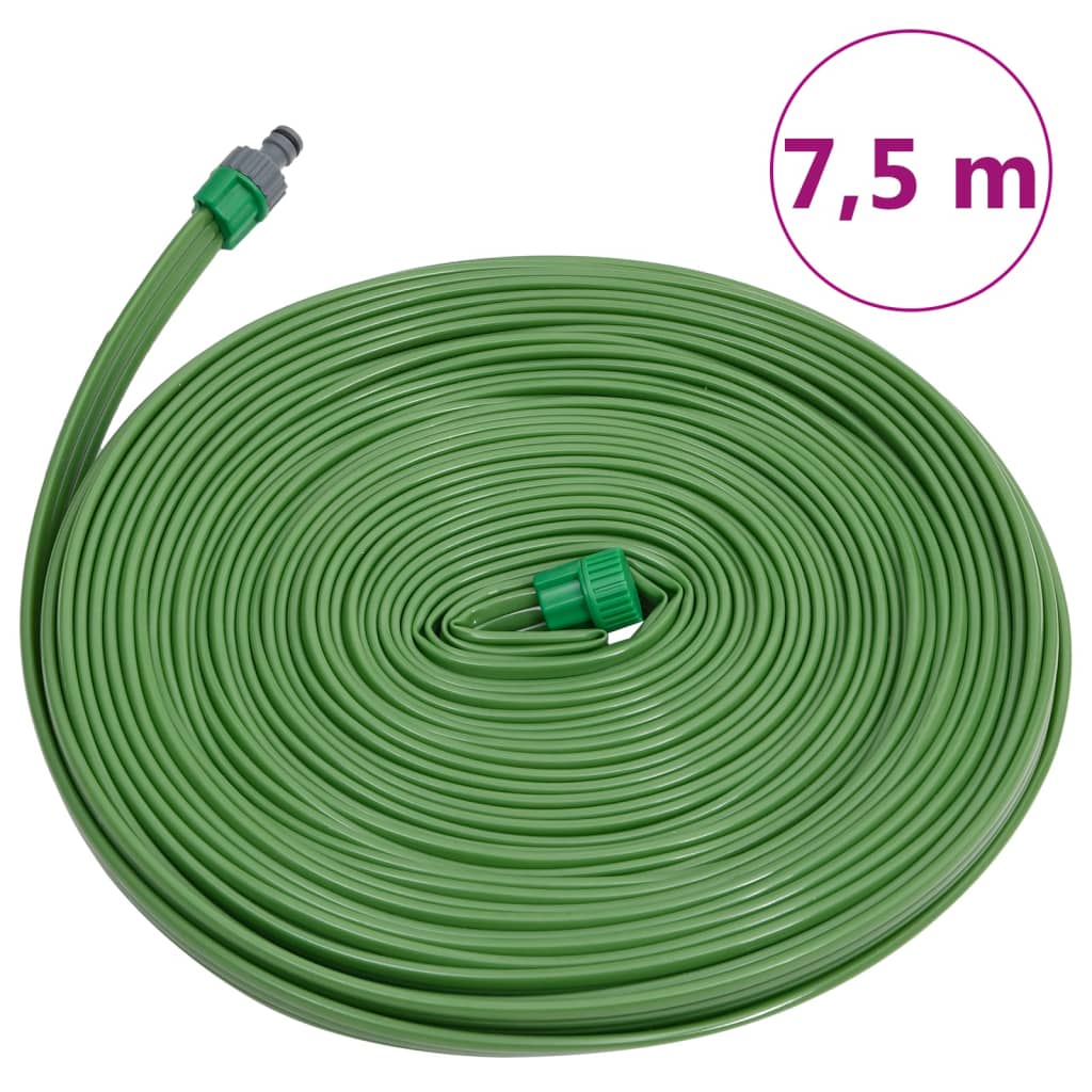 vidaXL Furtun pentru stropit cu 3 tuburi, verde, 7,5 m, PVC