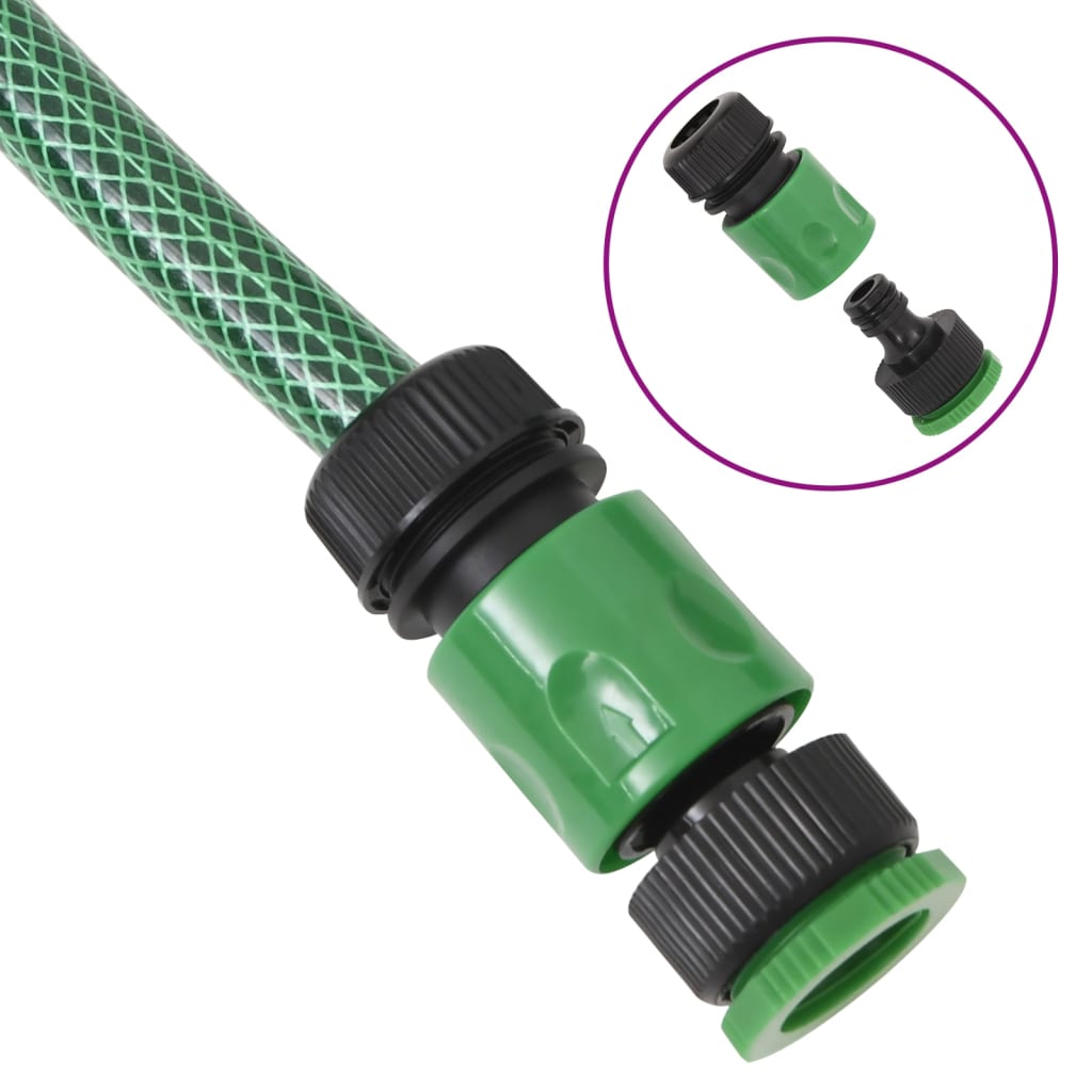 vidaXL Furtun de grădină cu set de racorduri, verde, 0,75", 50 m, PVC vidaXL Furtun de grădină cu set de racorduri, verde, 0,75", 50 m, PVC