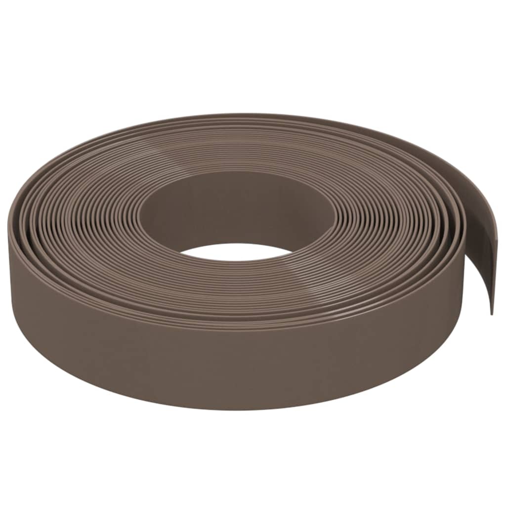 vidaXL Bordură de grădină, maro, 10 m 10 cm, polietilenă vidaXL Bordură de grădină, maro, 10 m 10 cm, polietilenă