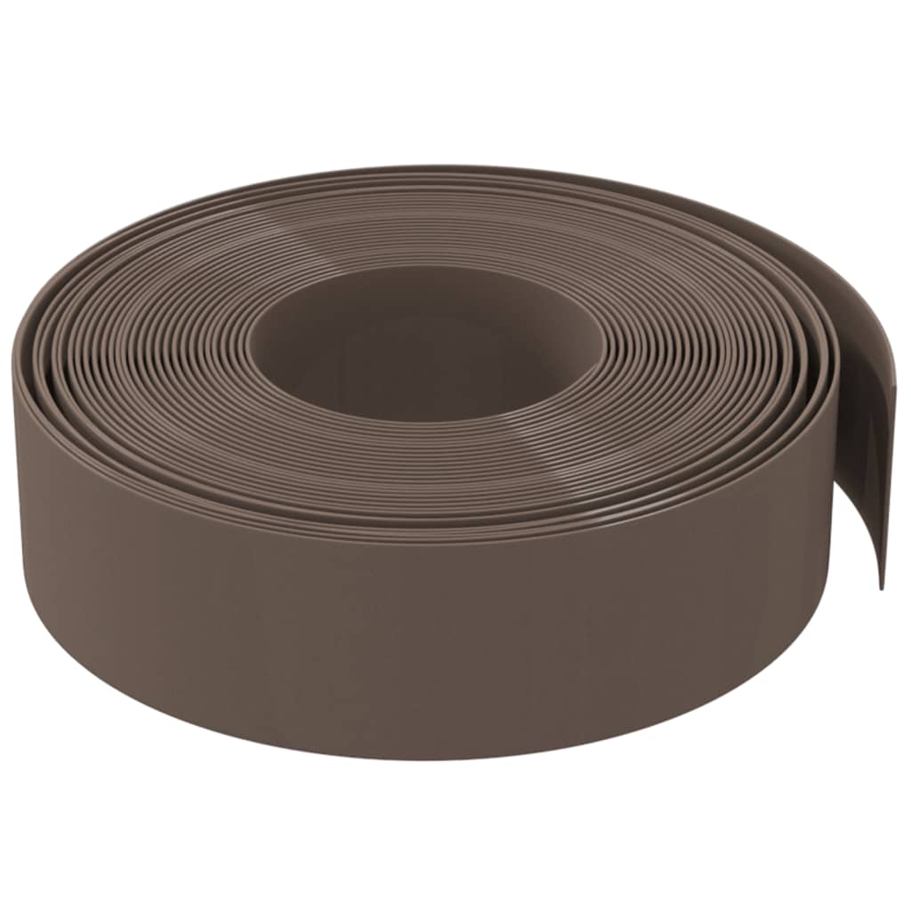 vidaXL Bordură de grădină, maro, 10 m 15 cm, polietilenă vidaXL Bordură de grădină, maro, 10 m 15 cm, polietilenă