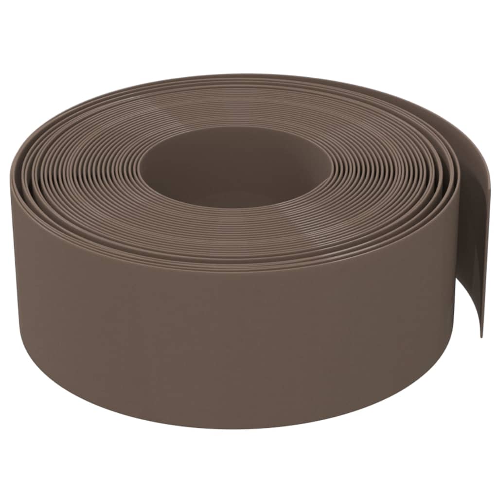 vidaXL Bordură de grădină, maro, 10 m 20 cm, polietilenă vidaXL Bordură de grădină, maro, 10 m 20 cm, polietilenă