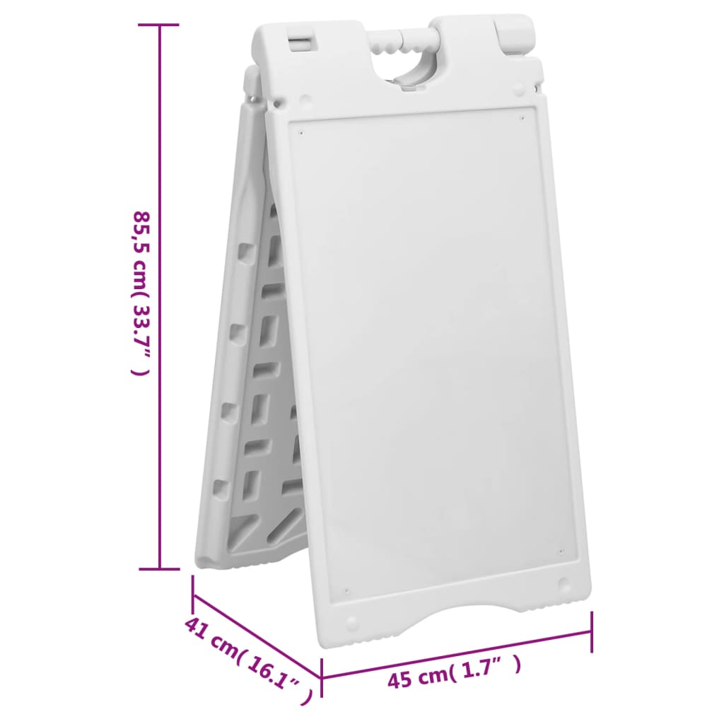 vidaXL Placă indicatoare de trotuar cadru în A, gri, 45x7x84,5cm, HDPE vidaXL Placă indicatoare de trotuar cadru în A, gri, 45x7x84,5cm, HDPE