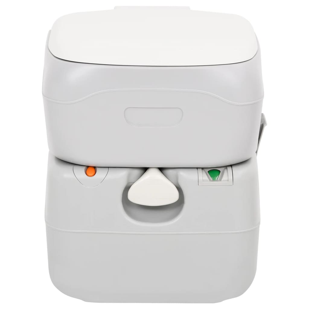 vidaXL Toaletă portabilă de camping, gri și alb, 22+12 L, HDPE vidaXL Toaletă portabilă de camping, gri și alb, 22+12 L, HDPE