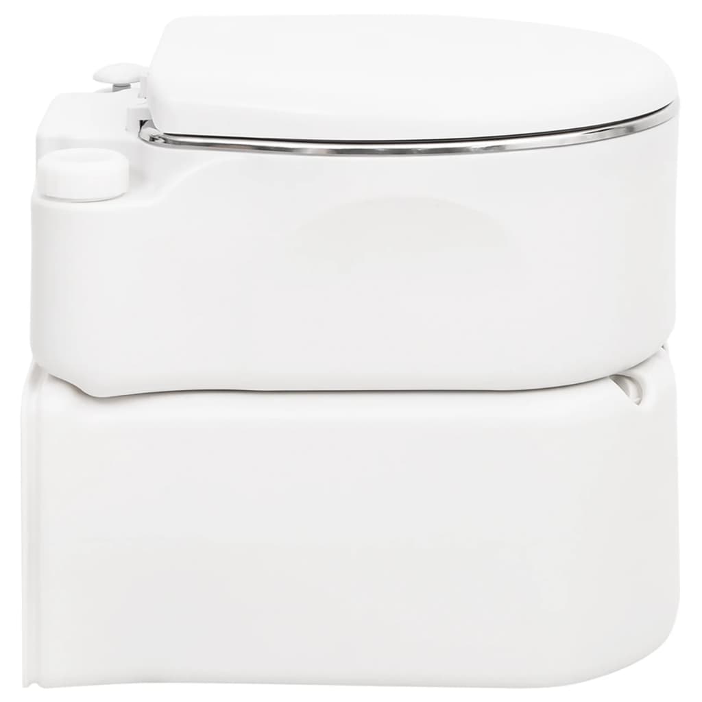 vidaXL Toaletă de camping integrată, alb, 24+17 L HDPE și oțel vidaXL Toaletă de camping integrată, alb, 24+17 L HDPE și oțel