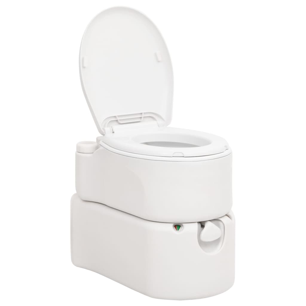 vidaXL Toaletă de camping integrată, alb, 24+17 L HDPE și email vidaXL Toaletă de camping integrată, alb, 24+17 L HDPE și email