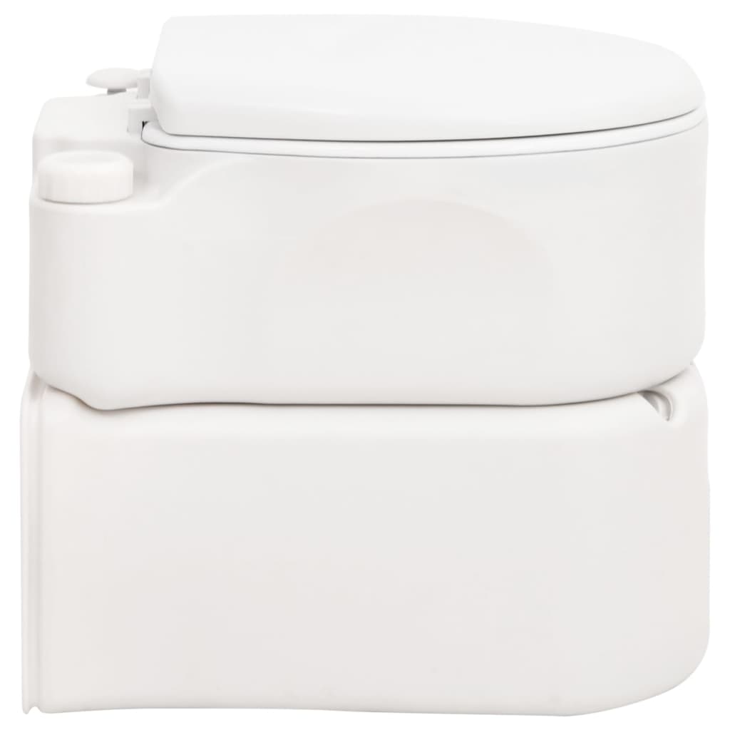 vidaXL Toaletă de camping integrată, alb, 24+17 L HDPE și email vidaXL Toaletă de camping integrată, alb, 24+17 L HDPE și email