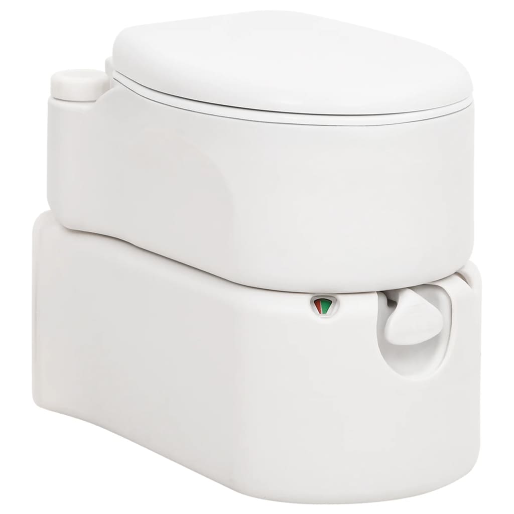 vidaXL Toaletă de camping integrată, alb, 24+17 L HDPE și email vidaXL Toaletă de camping integrată, alb, 24+17 L HDPE și email