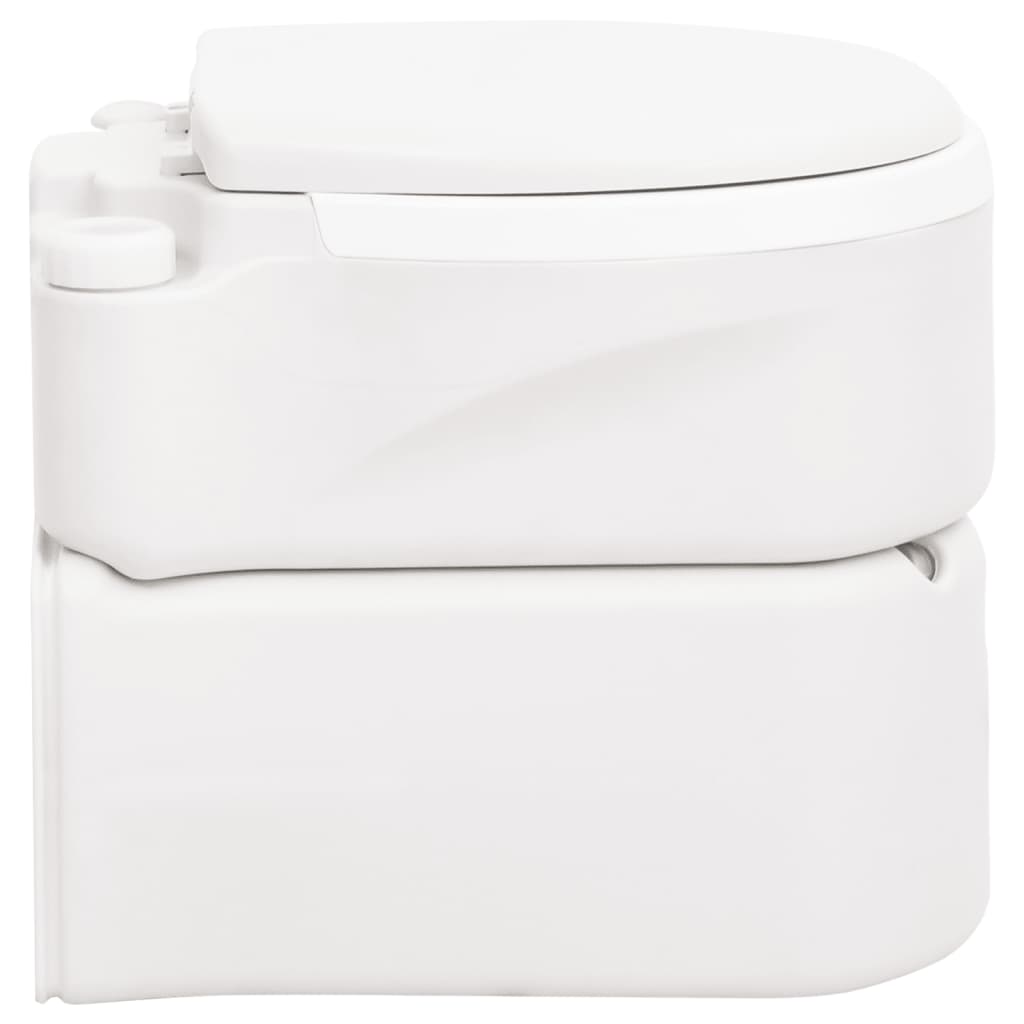 vidaXL Toaletă de camping integrată, alb, 24+17 L HDPE și PP vidaXL Toaletă de camping integrată, alb, 24+17 L HDPE și PP