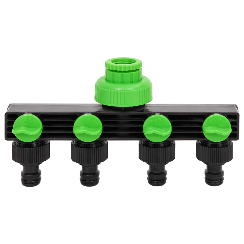 vidaXL Adaptor pentru robinet 4 căi verde/negru 19,5x6x11 cm ABS și PP vidaXL Adaptor pentru robinet 4 căi verde/negru 19,5x6x11 cm ABS și PP