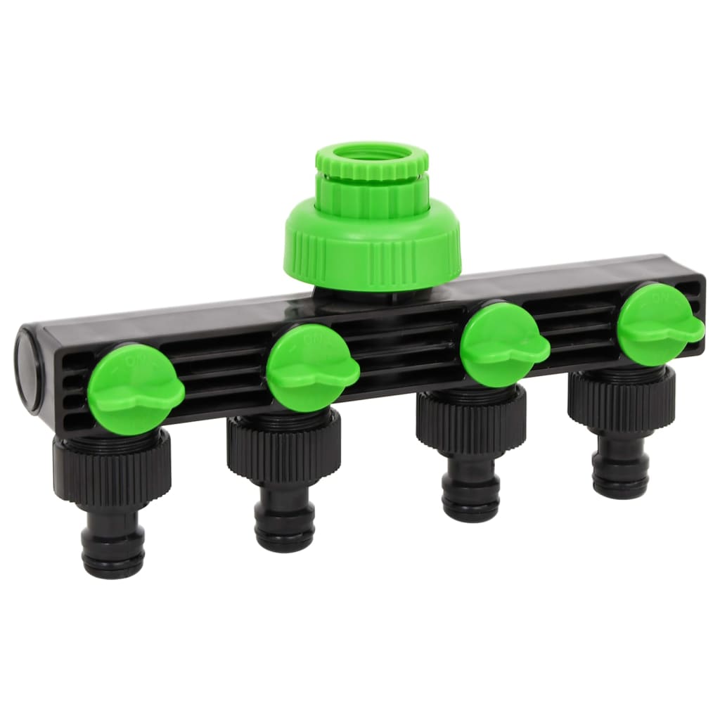 vidaXL Adaptor pentru robinet 4 căi verde/negru 19,5x6x11 cm ABS și PP vidaXL Adaptor pentru robinet 4 căi verde/negru 19,5x6x11 cm ABS și PP