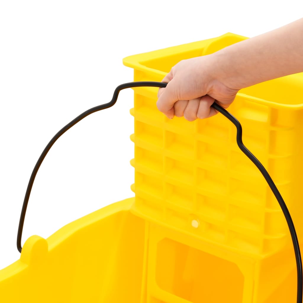 vidaXL Găleată de mop cu storcător și roți galben 36 L polipropilenă vidaXL Găleată de mop cu storcător și roți galben 36 L polipropilenă