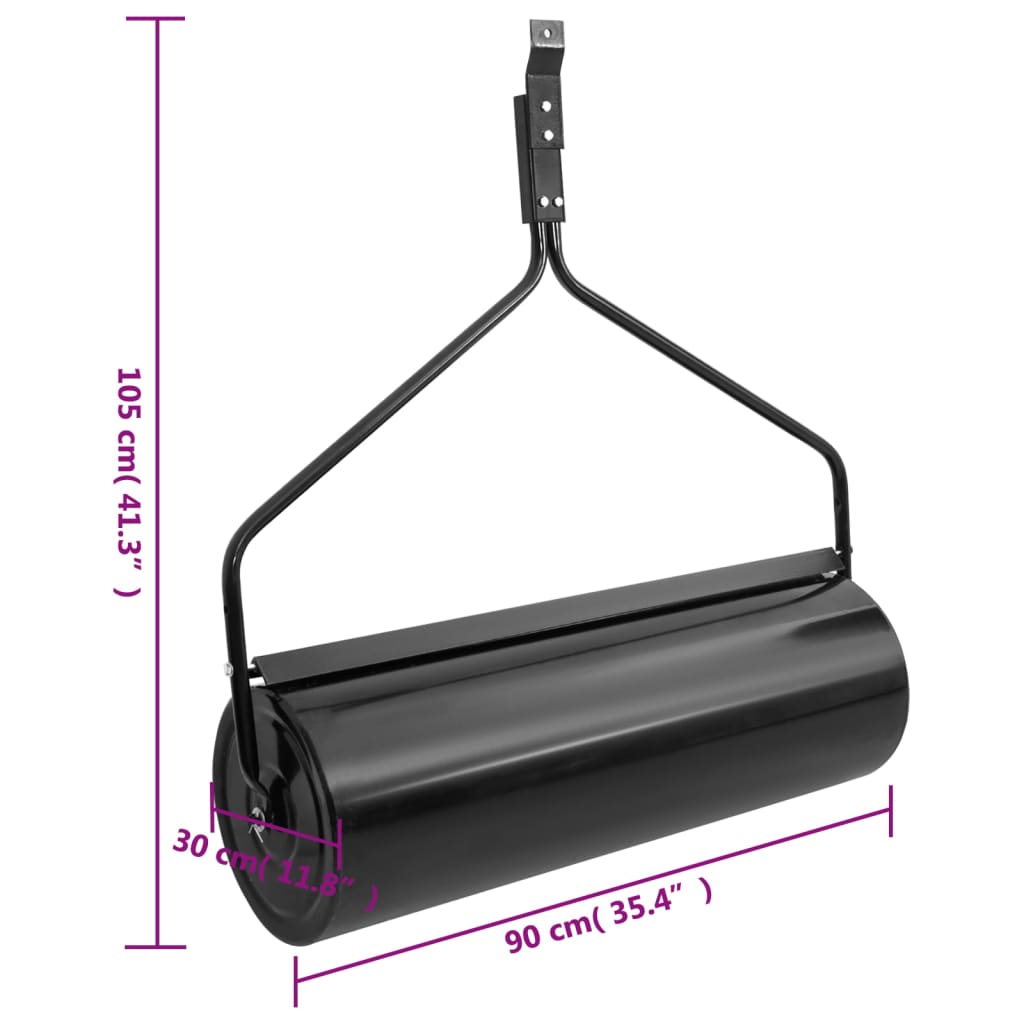vidaXL Tăvălug pentru gazon de grădină de Împins, negru, 63 L, fier vidaXL Tăvălug pentru gazon de grădină de Împins, negru, 63 L, fier