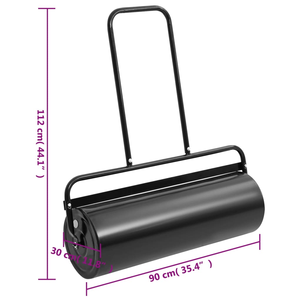 vidaXL Tăvălug gazon pentru grădină de Împins, negru, 63 L, fier și oțel vidaXL Tăvălug gazon pentru grădină de Împins, negru, 63 L, fier și oțel
