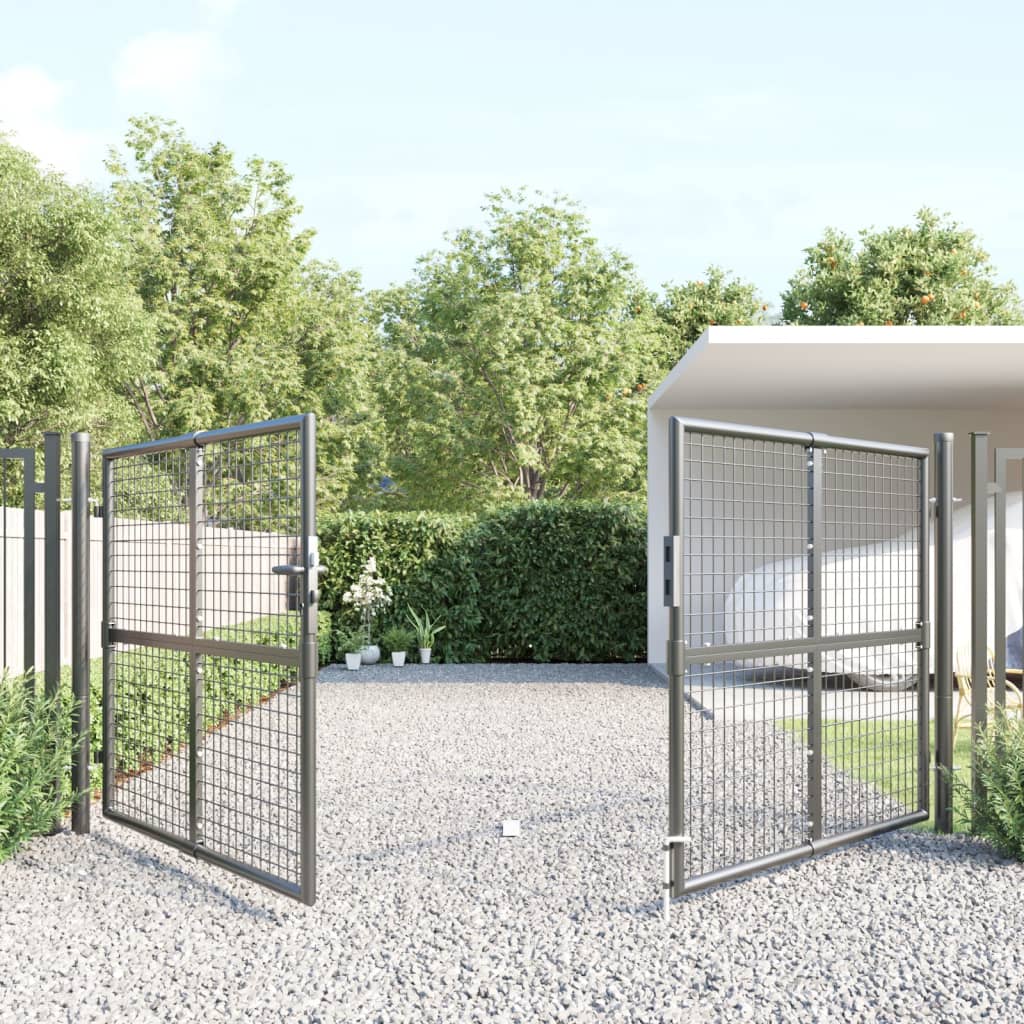 vidaXL Poartă de grădină din plasă antracit 300x175 cm oțel galvanizat vidaXL Poartă de grădină din plasă antracit 300x175 cm oțel galvanizat