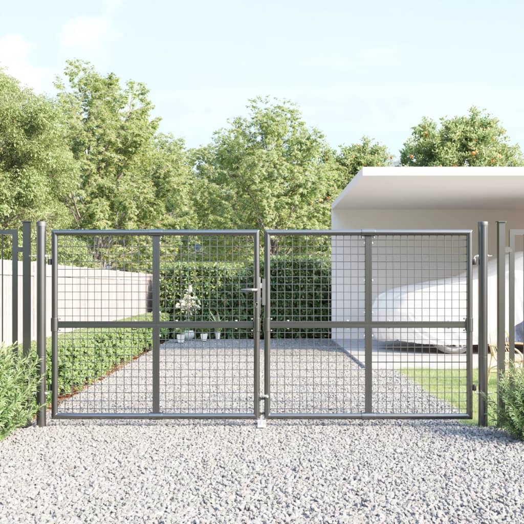 vidaXL Poartă de grădină din plasă antracit 300x175 cm oțel galvanizat vidaXL Poartă de grădină din plasă antracit 300x175 cm oțel galvanizat