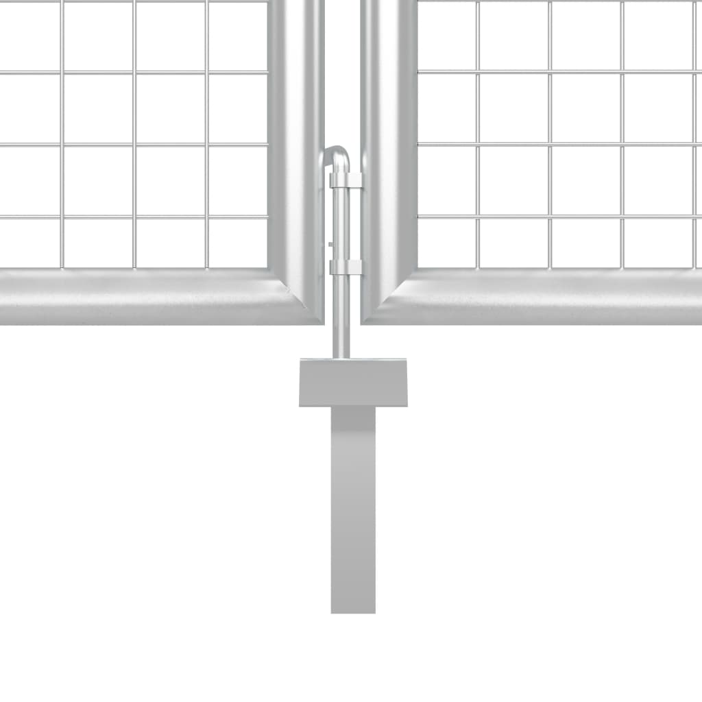 vidaXL Poartă de grădină din plasă argintie 300x175 cm oțel galvanizat