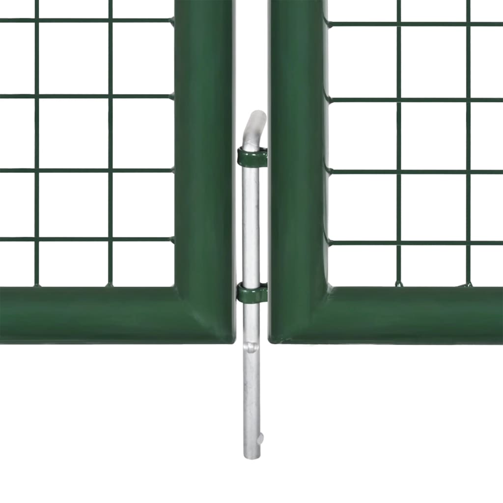 vidaXL Poartă de grădină din plasă, verde, 400x175 cm, oțel galvanizat