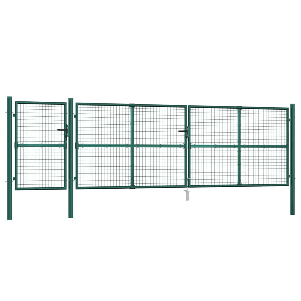 vidaXL Poartă de grădină din plasă, verde, 500x175 cm, oțel galvanizat vidaXL Poartă de grădină din plasă, verde, 500x175 cm, oțel galvanizat