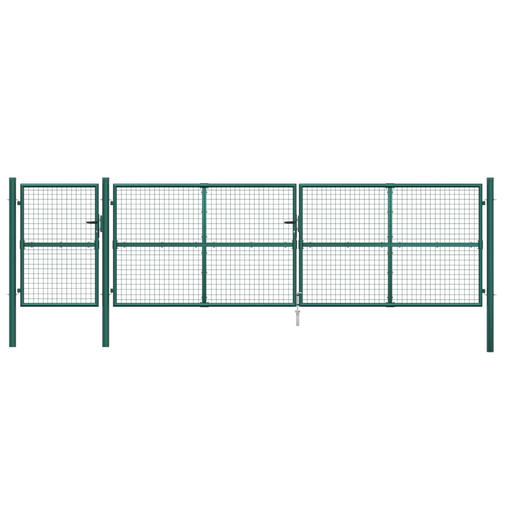 vidaXL Poartă de grădină din plasă, verde, 500x175 cm, oțel galvanizat vidaXL Poartă de grădină din plasă, verde, 500x175 cm, oțel galvanizat